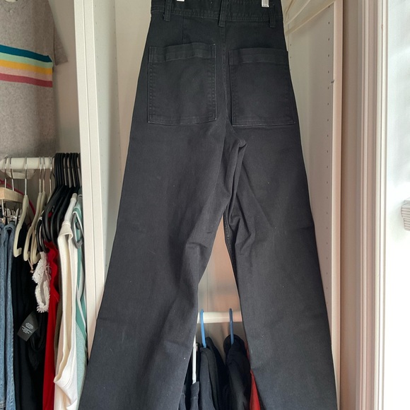 Zara High-Waisted Black Marine Straight Jeans , Size 2 - Picture 2 of 5